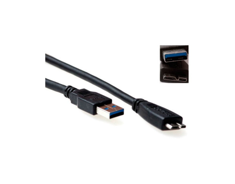 ACT SB3028 | USB 3.2 Gen 1 | USB-A naar Micro-USB-B | 0.5m | Zwart - Matmuis